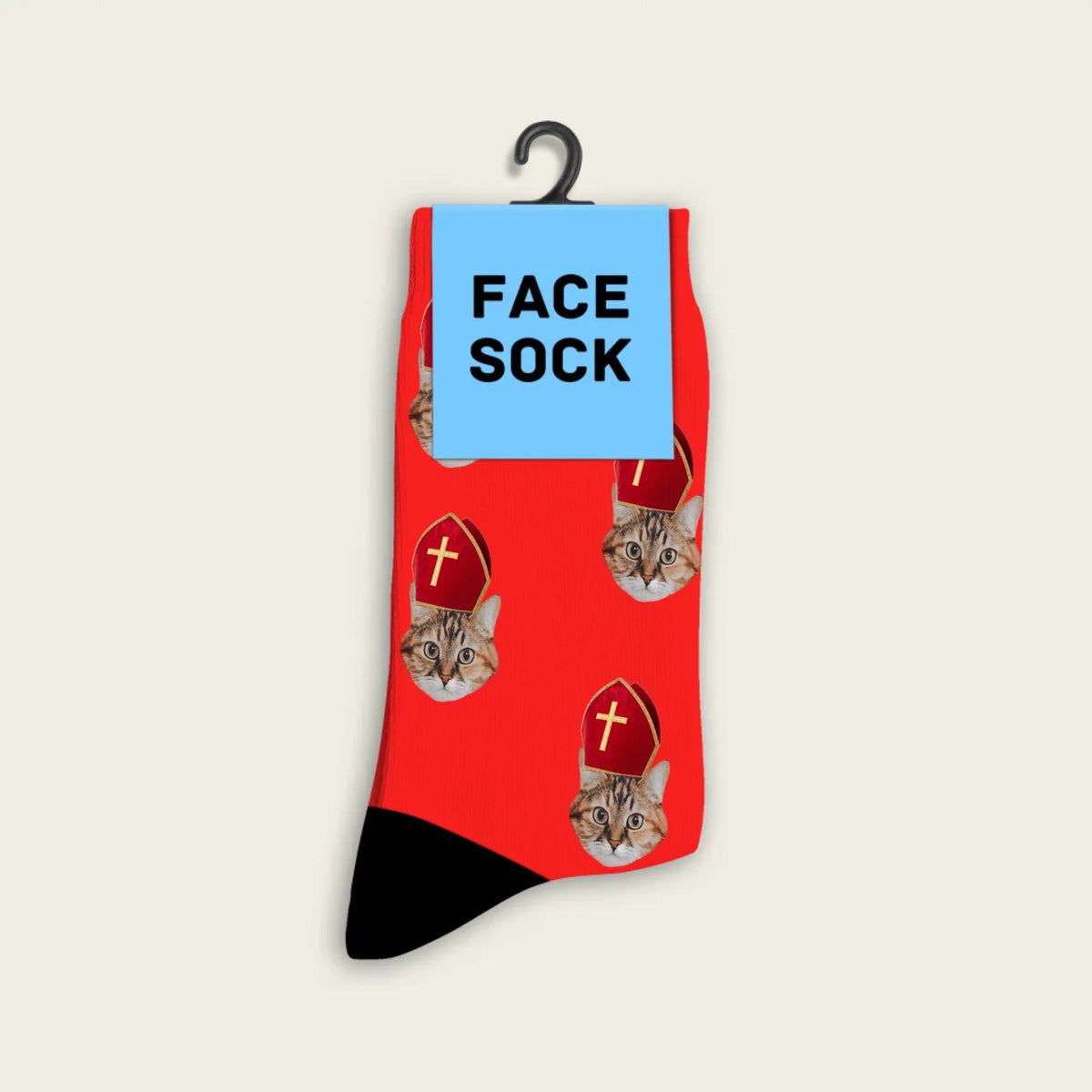 FaceSock St. Nicholas cat socks with photo