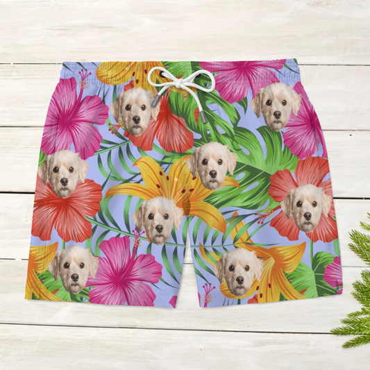 Personalized Hawaiian Swim Shorts With Photo