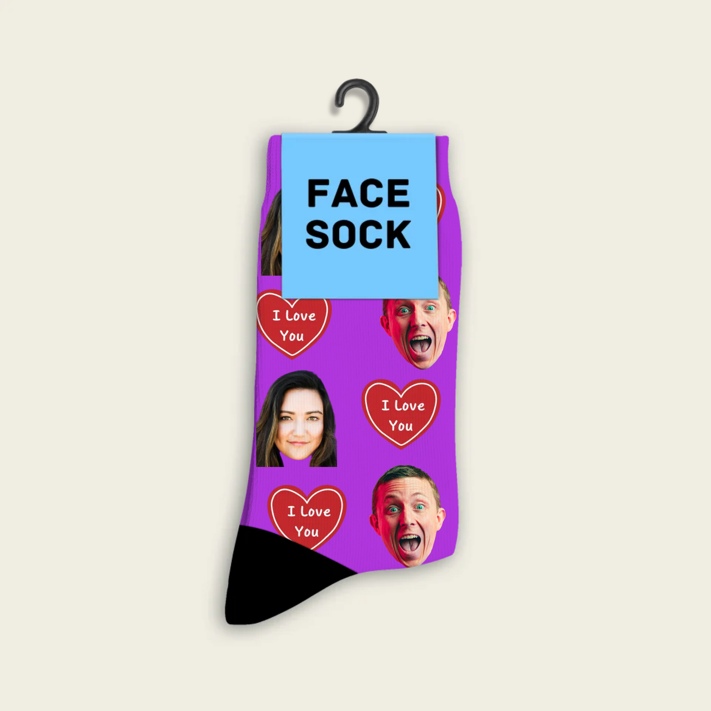 FaceSock | Custom I Love You Socks With Photo