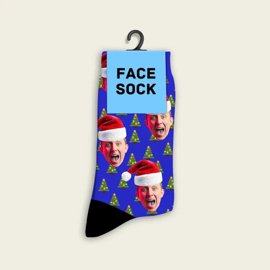 Personalisierte Weihnachtssocken mit Foto und Mütze